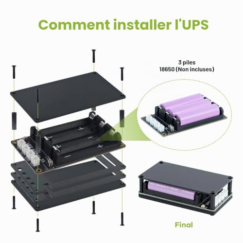 Module UPS 3S alimentation continue pour serveur Raspberry Pi - 5
