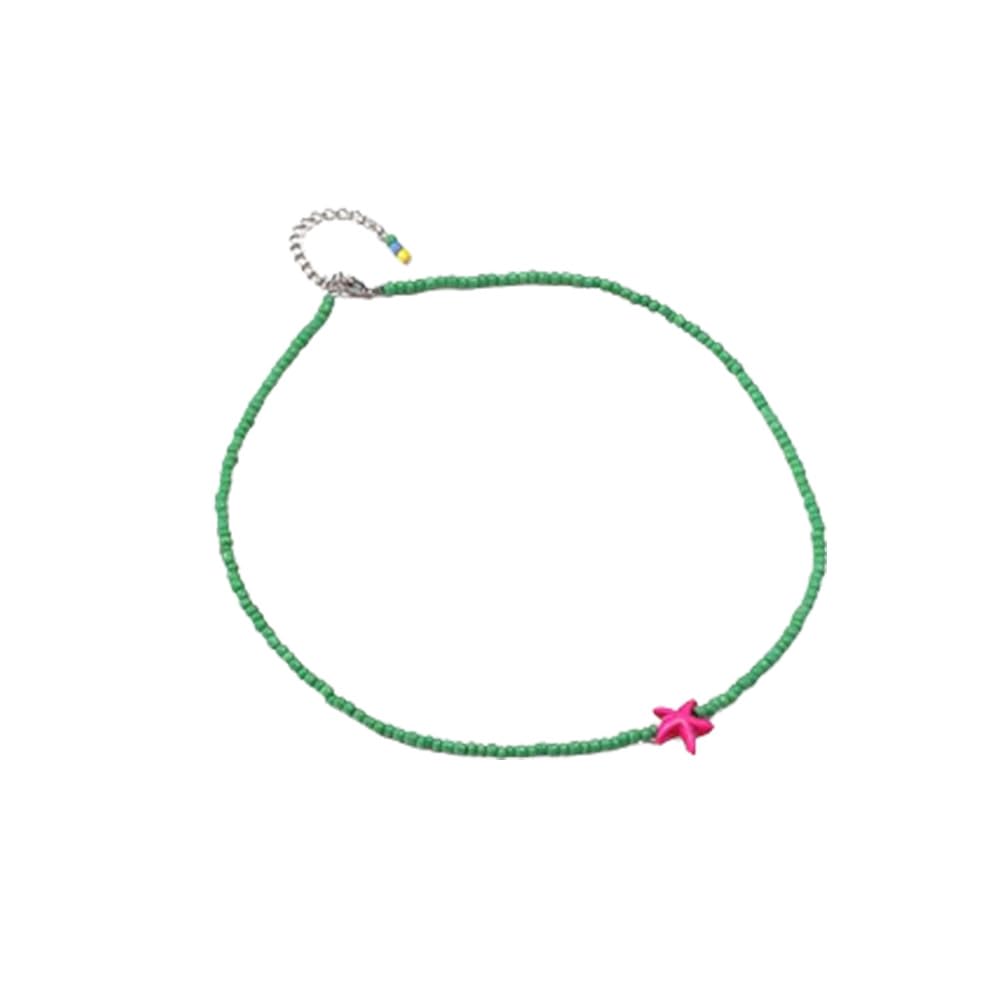 Seed Bead Choker Necklace for Women Bohemian Tiny Beads Choker Colorful Rice Bead Starfish Choker Summer Surfer Beach Necklace Jewelry Gift