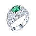 Epinki Weißgold 18K Hochzeitsring, Elegant Ring Ehering mit Smaragd 0.8ct Grün, Geburtstagsgeschenk für Frauen, Weiß Gold, Gr.47 (15.0)