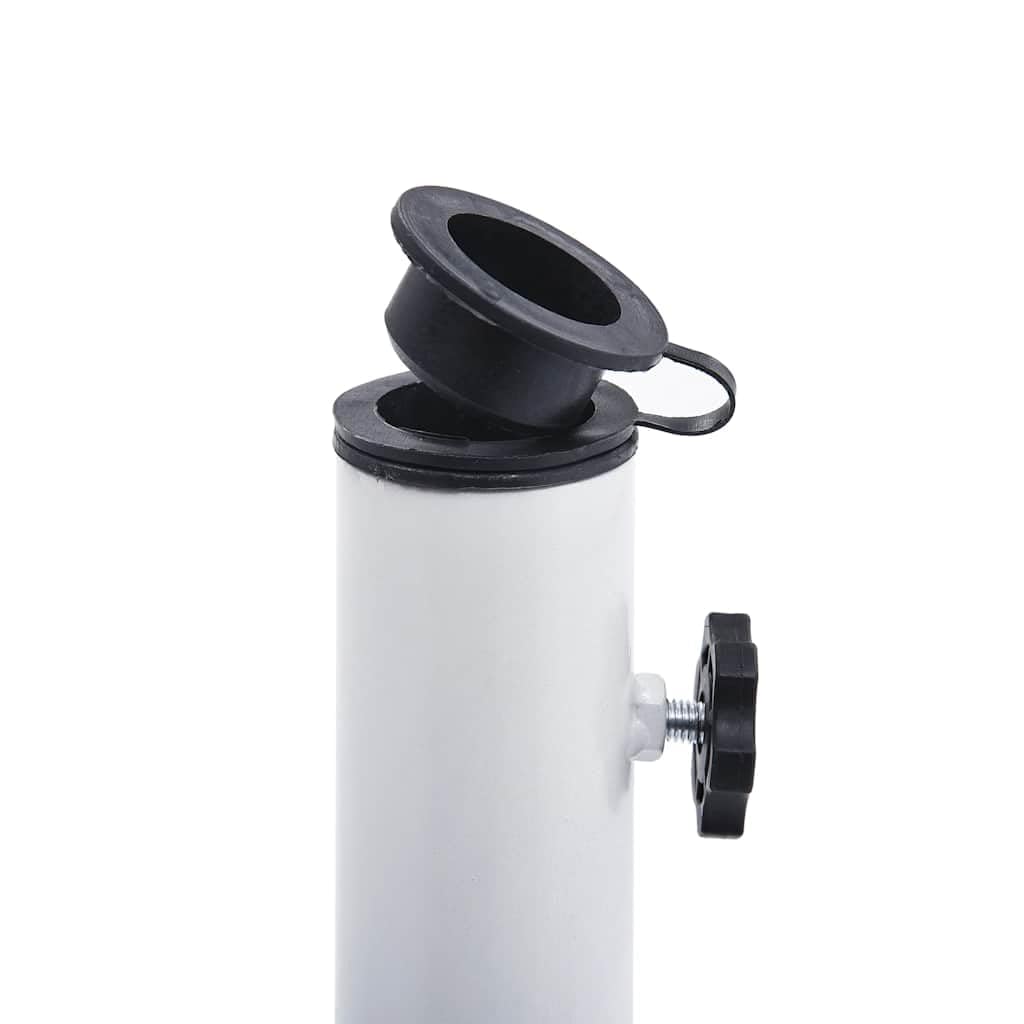 Base de sombrilla (hierro fundido, 9 kg, 40 cm, para mástiles 35/38/48 mm, soporte para sombrilla resistente y estable con botón de sujeción ajustable para diámetros 32/34/38 mm, ahorro de