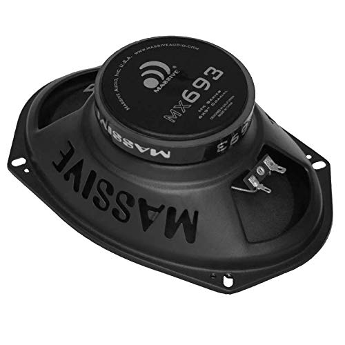 Massive Audio Mx693 – 6X9 Inch, 120 Watts Max, 60 Watts Rms, Mx Series Coaxial Speakers, 13Mm Dome Ferro Fluid Tweeters+66Mm Mid-Range, 1 “ High Temp Voice Coils, 12Db Crossovers, 4 Ohm (Sold As Pair) #TOP5