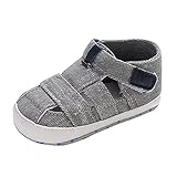 EnJoCho Newborn Baby Boys Girls Fashion Summer Soft Crib Shoes First Walker Anti-Slip Sandals for 0-18 Months (Gray-03#, 12-18Months)