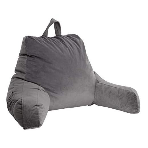 ZenStyle Backrest Reading Pillow with Arms,Shredded Memory Foam, Great As Backrest for Reading, Relaxing, Watching TV, Gaming