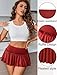 Avidlove Sexy Mini Skirt for Women Solid Ruffle Lingerie Skirt Short Skirts Dark Red