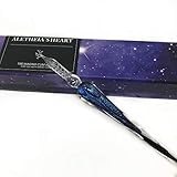 Glass Dip Pen Vintage Handmade Glass Signature Pen Elegant Crystal Dip Sign Business Present (Galaxy blue)