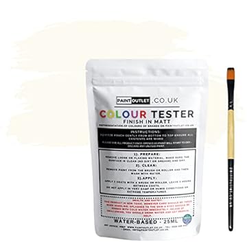 HQC Paint Wall and Ceilings Matt | Sample Colour Tester Pot with Brush | Quick Drying Quality Interior Paint | Contemporary Finish | White Colour 25ml