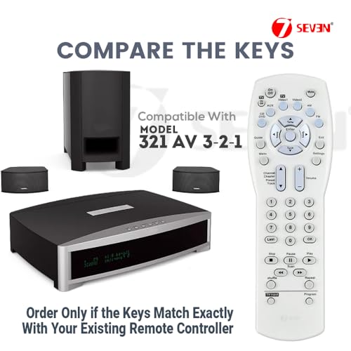 7SEVEN® Compatible with Bose 3·2·1 Home Entertainment System Remote Control Suitable for AV3-2-1 and AV3-2-1 GS Media Centers Specific Model only with The PS3-2-1 or PS3-2-1 Powered Speaker System 2 41NoqpFzelL
