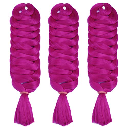 MapofBeauty Wholesale 3 pcs Ombre Colors Crochet Jumbo Braid Braiding Hair Extension (Magenta)