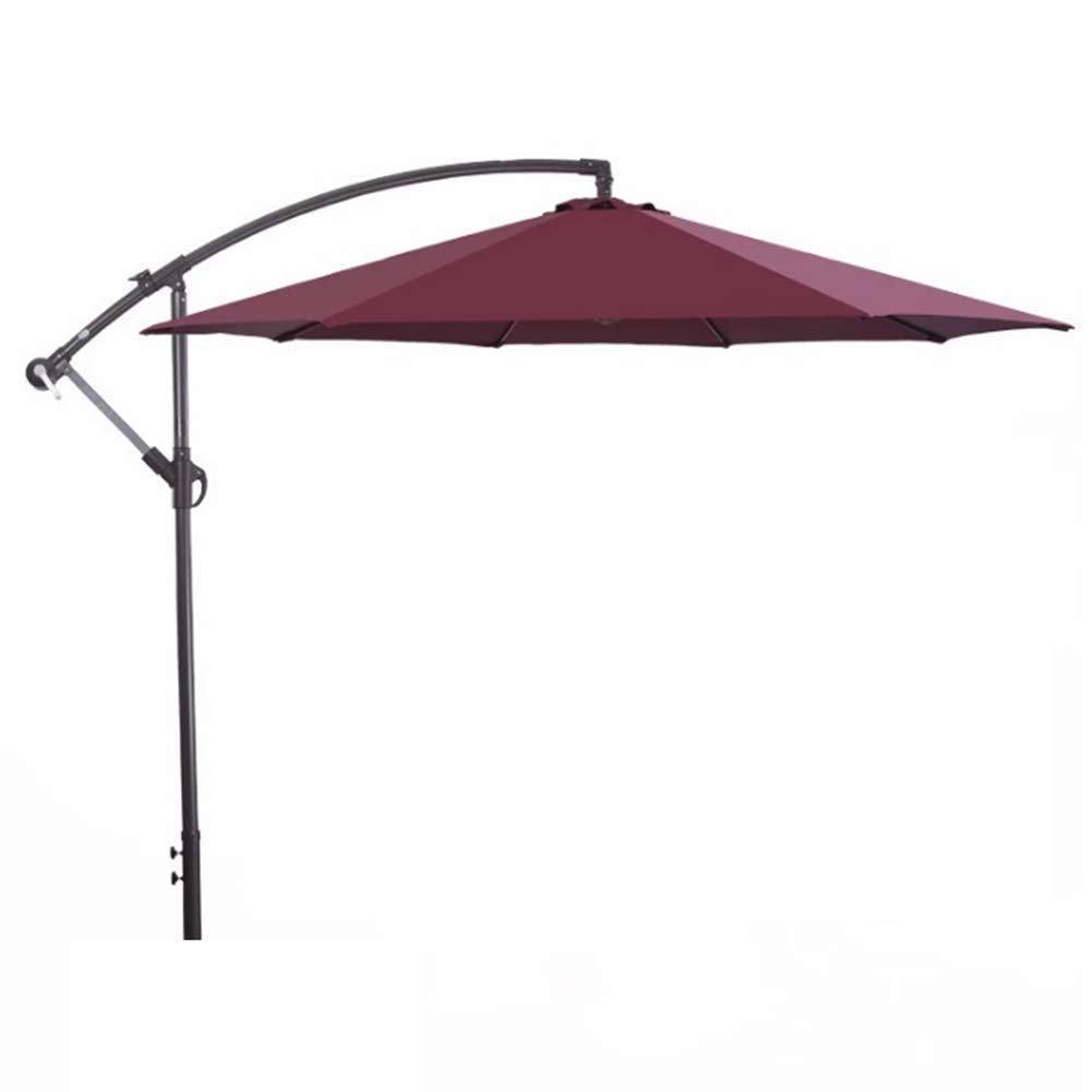 SaryEdge 2.7M Large Water Repellent Parasol, Cantilever Hanging 8 Rib Patio Outdoor Umbrella Sunshade Anti-UV Sun for Beach/Pool/Patio/Outdoor Shelter Tent good,Red,Red-A