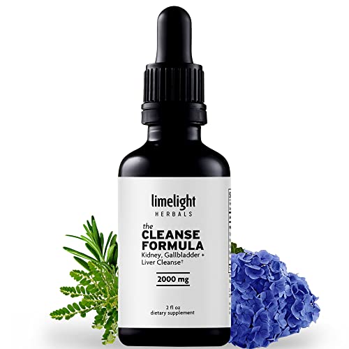 Limelight Herbals: The Cleanse Formula â€“ Kidney and Gallbladder Cleanse and Stone Breaker - Chanca Piedra, Cleavers and Hydrangea - Concentrated 2000mg Per Serving - 60 Servings 2 fl oz
