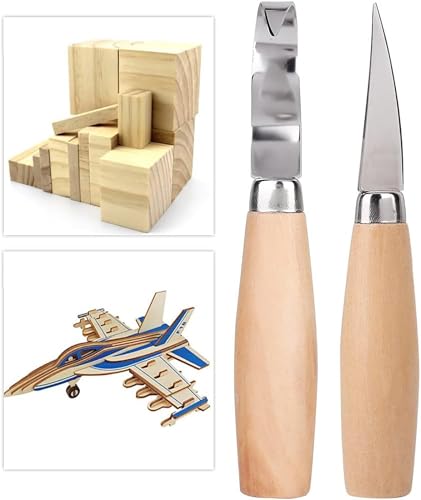 Image of Wood Carving Tools, 2Pcs Carving Set for Whittling Wood Crafts, Wood Carving Tools Set,Ergonomic Handle for Comfort,Sharp for Soft /Hard Woods,Ideal for Beginners and DIY Hobbyists