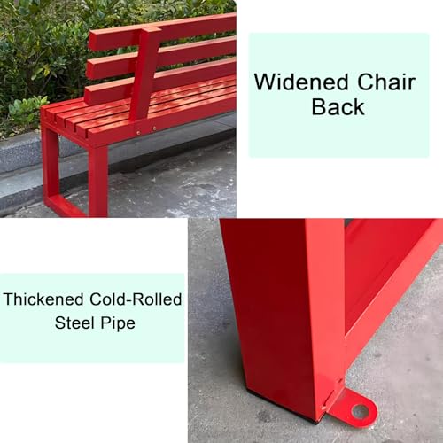 Banc de jardin avec dossier fixe au sol blanc contre le vol - 6