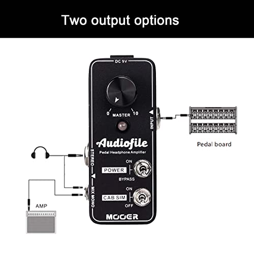 Image of MOOER Micro Guitar Pedal Audiofile Headphone Amp Analog, Access to Effects Circuits, Buffer /Clean Boost for Electric Guitar /Bass