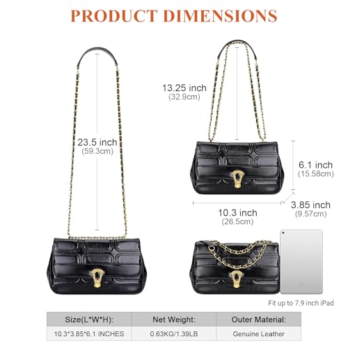Image of Over Earth Quilted Leather Crossbody Bags for Women Chain Shoulder Purse
