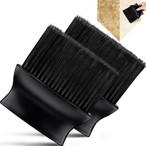 Deekin 2 Pieces Umpire Brush Baseball Home Plate Brush Umpire Gear with Plastic Handle for Baseball Softball Referee Equipment Black 5 x 4.7 x 1.4 Inch