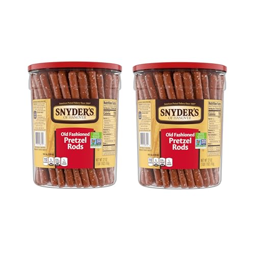 Image of Snyder's of Hanover, Old Fashioned Pretzel Rods, 27 Oz Canister (Pack of 2)