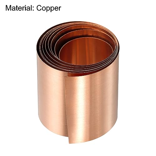 QUARKZMAN Kupferblech Kupferfolie Kupferplatte Kupfermatte Kupferplatten Kupferband Metallfolien Poliertes Kupfer Blatt Rolle Metall Folie Platte 1000mm x 40mm x 0.05mm