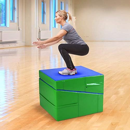 HUEFORA Wedge Shape Gymnastics Incline Mat Folding Fitness Tumbling Mat for Gymnastics Gym Tumbling, Practice & Exercise