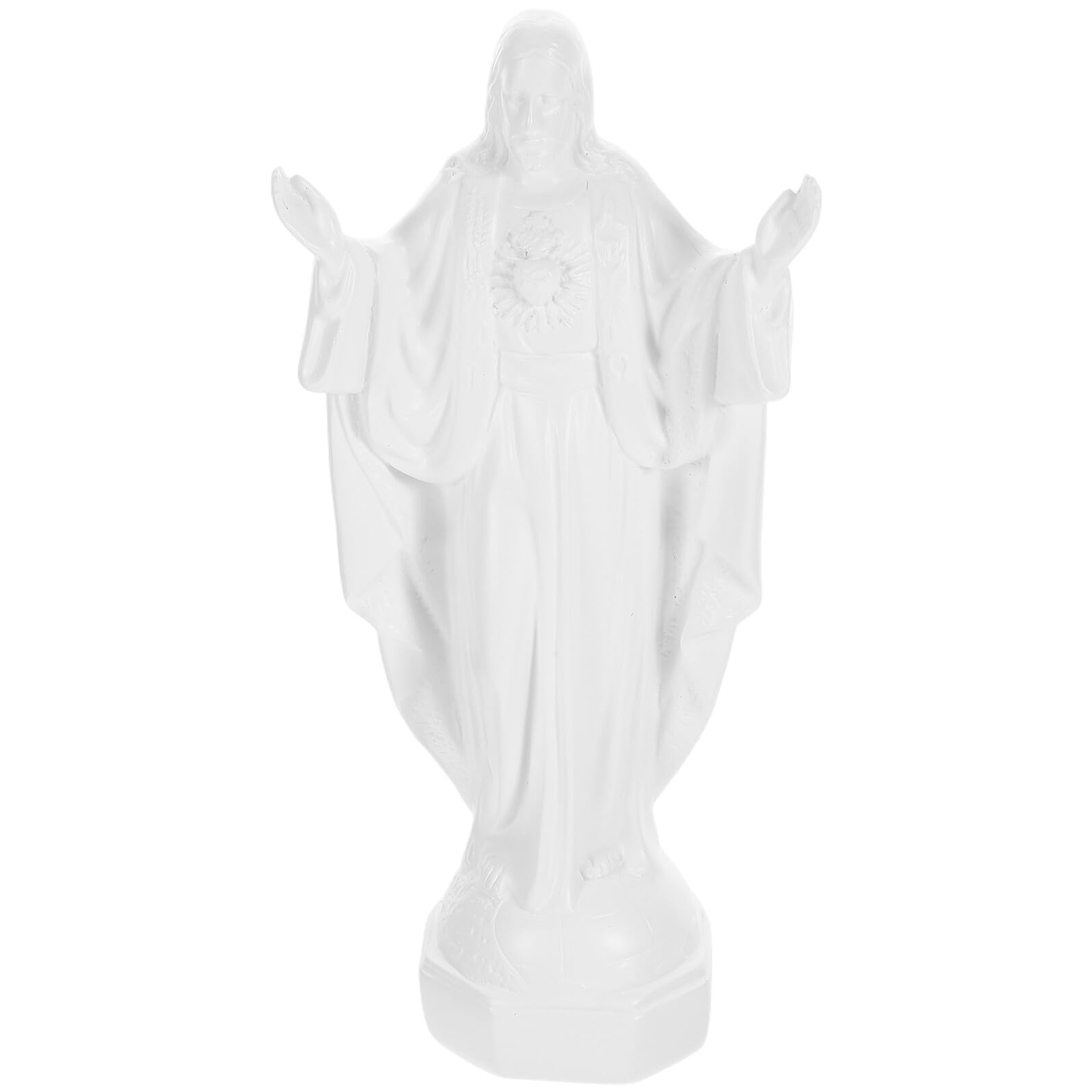 Statue de Jésus en résine blanche Ipetboom pour décoration intérieure et bureau