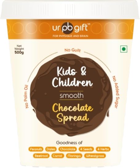 Image of URPBGIFT Chocolate Spread Smooth Sweetened with Dates | Creamy Chocolate Nut Spread | No Refined Sugar | Rich Cocoa Taste | Breakfast Dessert Spread for Toast Pancakes Smoothies | 500 g Jar