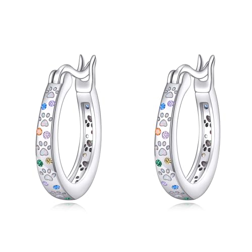 Créoles en argent 925 DAYLINLOVE avec opale et motif pattes de haute qualité