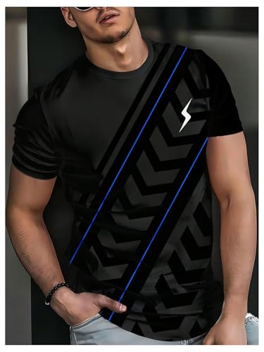 Image of RoseSeek Men's Color Block Short Sleeve Tee Shirts Casual Crewneck T Shirt Trendy Summer Tops