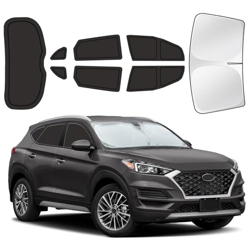 Image of for Hyundai Tucson 2016-2021 Car Window Shades, 8pcs Privacy Sun Shade Set for Front Windshield Side and Rear Windows, Full Window Covers Keeps Vehicle Cool for Camping Napping