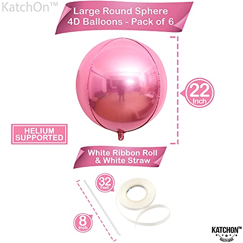 Image of KatchOn, Light Pink Balloons - 22 Inch, Pack 6 | Light Pink Foil Balloons for Pink Birthday Decorations | Metallic Balloon For Birthday, Gender Reveal, Baby Shower, Bachelorette Party