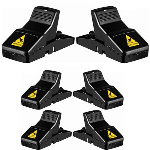 Trampas para Ratas Grandes Reutilizables De Alta Resistencia. Cepos Ratas Grandes Potente Y Eficaz Lavable para Interiores Y Exteriores. (2 Trampas Grandes Ratas + 4 Trampas Pequeñas Ratones)