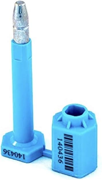 High Security Bolt Seal for Cargo Containers and Truck Trailers, Blue Color, Box 250 pcs Numbered with Barcode, ISO and C-TPAT Certified Free & Quick Shipping from USA