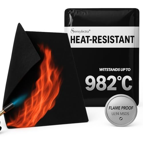 Hitzeschutzmatte Feuerfeste Unterlage,Feuerschutzmatte hitzebeständig bis 982°C,Carbonfilz Feuerfester Stofffeuerfeste Platte Brandschutz für BBQ Grills,Schweißen,Feuerschale,Gasherde (100 * 100cm)