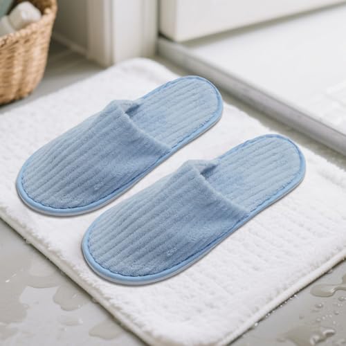 Ollanoos 12 Paar Bequeme Hotelslipper, Rutschfeste Gäste-Schuhe, Vielfarbige Einweg-Slipper-Sets für Hotels, Thermalbäder, Hochzeiten und Familienfeiern, Universalgröße 11 x 28 cm