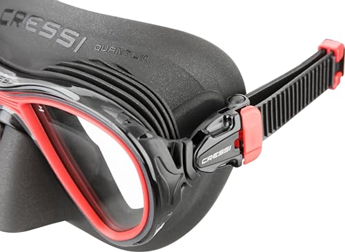 Image of Cressi Quantum Adult Dive Mask | Advanced Fog System| Improved Downward Visibility - Black /Red