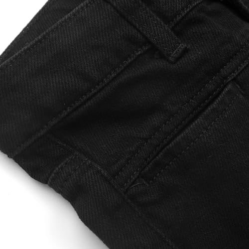 KIDSCOOL SPACE Hiden Front Pockets Girls Wide-Leg Denim Pants, 5-14T Elastic Waistband Inside with D-Ring Loops Jeans4