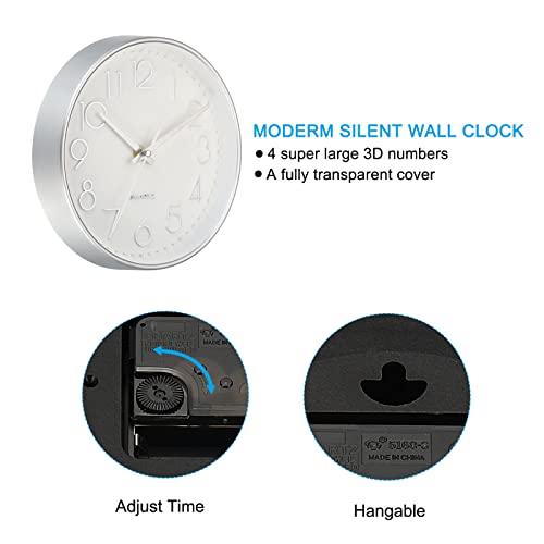 Horloge murale sans bruit PATIKIL pour éliminer les distractions du quotidien - 5