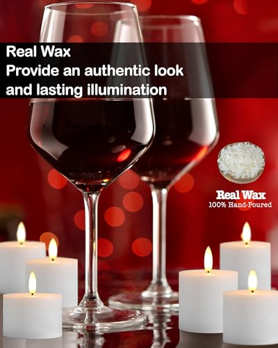 Image of Gmnee 2 inchx2 inch White Flameless Votive Candles with Remote Timer, 400+Hours Small Battery Operated LED Candles Flickering for Wedding, Party, and Holiday Decoration