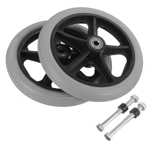 ZUNOXAZ 2個 車椅子用前輪 実心ヤ 耐摩耗性ユニバーサルホイール 高耐久素材 軽量設計 簡単取り付け 介護用車椅子交換部品 高齢者 患者対応