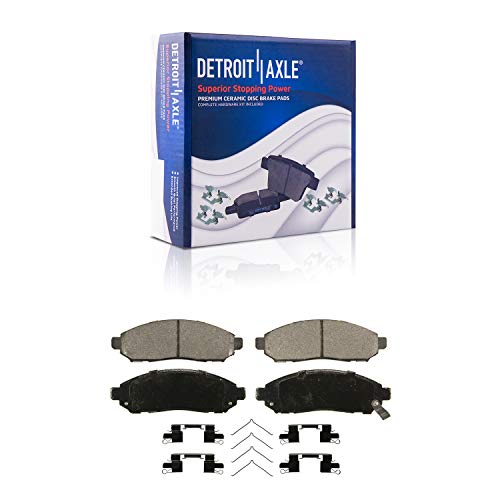 Detroit Axle - Brake Kit For 05-12 Nissan Pathfinder Drilled & Slotted Brake Rotors 2005 2006 2007 2008 2009-2012 Ceramic Brakes Pads Replacement: 11.65" Inch Front Rotor And 12.13" Inch Rear Rotor #TOP5