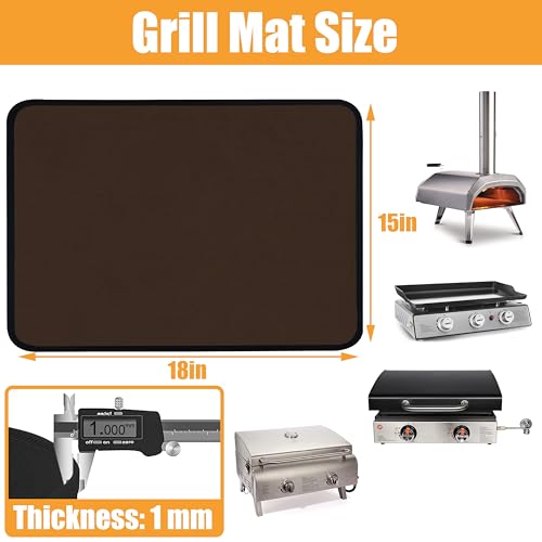 Coffee 15x18 Inch Heat Resistant Mat for Outdoor Grill Table & Blackstone Griddle BBQ, Air Fryer & Indoor Fireplace Protection (0.04 In Thickness) - Image 2