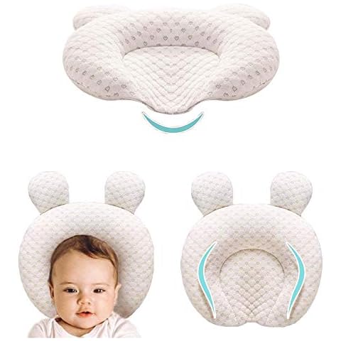 Tuyedoqe Memory Foam Baby Travel Pillow,Cute Rabbit Soft and Cozy Pillow, Portable Breathable Bedding Set Infants Pillow (wh) Cover
