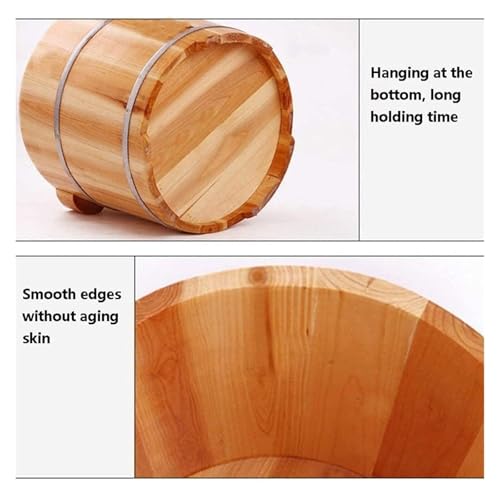 Bañera de pies de madera natural con cubierta para spa miniatura 5