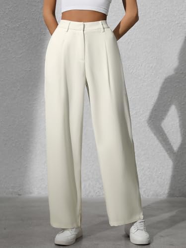 Women's Wide Leg High Waist Loose Palazzo Office Pants with Pockets Work Pants for Women Business Casual3