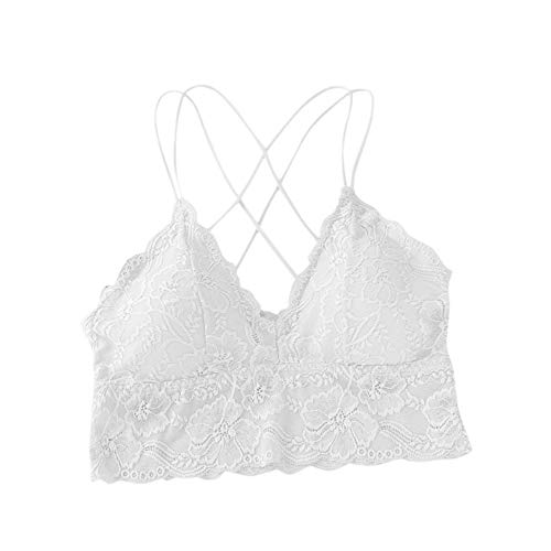 ColorfulLaVie Frauen-Querwesten-BH, Frauen Arbeiten schöne rückseitige Spitze-Dekoration ohne Stahlring-Querwesten-BH eine Größe um Cover