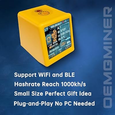 Nerdminer V2 NM Smart BTC Solo Miner 1060 KH/s Ultra Efficient Miner with ESP32, Silent Table Clock Design for Home & Office, Low Power Crypto Lottery Mining Device by OEMGMINER