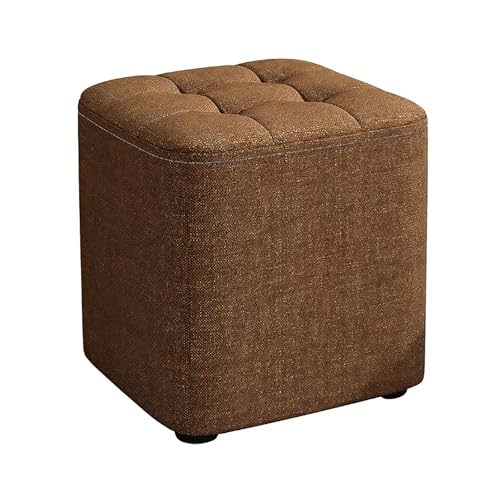 ZPRYZHD Reposapiés Otomano con Asiento Cómodo,Taburete Reposapies, Compacto y Compacto, para Sala de Estar y Dormitorio(Brown,Small)