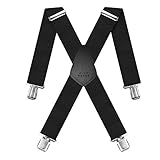  Hosenträger für Herren X förmige 5cm breit verstellbar und elastisch mit einem sehr starken Clips, Hosenträger X-Form Lange für Männer und Damen Hose