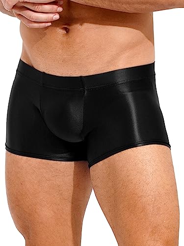 ACSUSS Men Glossy Oily Seamless Tight Shorts Workout Compression Sport Bottoms Swim Trunks Swimwear3