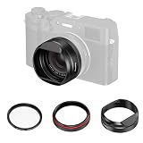 SmallRig FUJIFILM X100VI / X100V用 UVフィルター＆レンズフードキット、光透過率99%のUVフィルター、フレア・ゴースト防止機能、アルミ合金製レンズフード - (ブラック) 5850