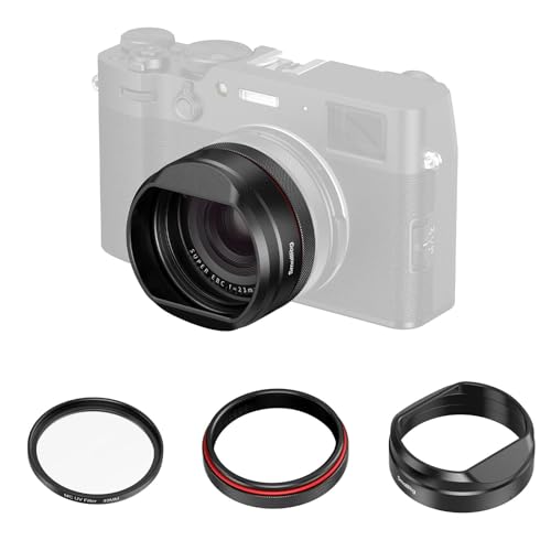 Image of SMALLRIG UV Filter with Lens Hood Kit for FUJIFILM X100VI / X100V, UV Filter with 99% Light Transmission, Anti-Flare & Anti-Ghosting, Lens Hood in Aluminum Alloy, Black - 5850