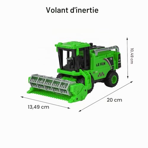 Lixstyea Moissonneuse-batteuse - Jouet de voiture à friction pour enfants - Convient comme cadeau d'anniversaire, de vacances et de fête pour enfants (vert) – vue 3